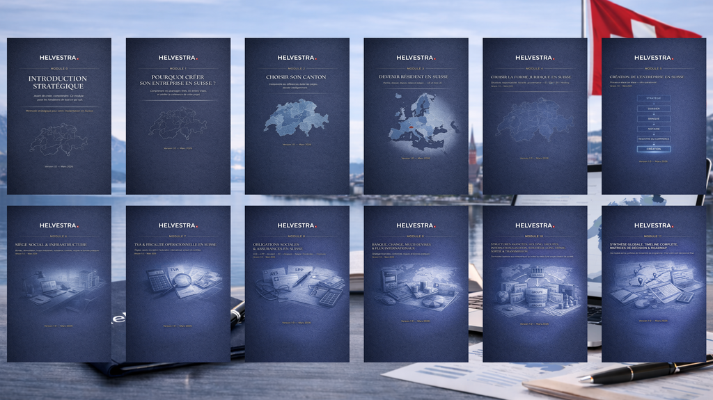 Helvestra — Méthode stratégique complète pour s’établir en Suisse en 12 modules