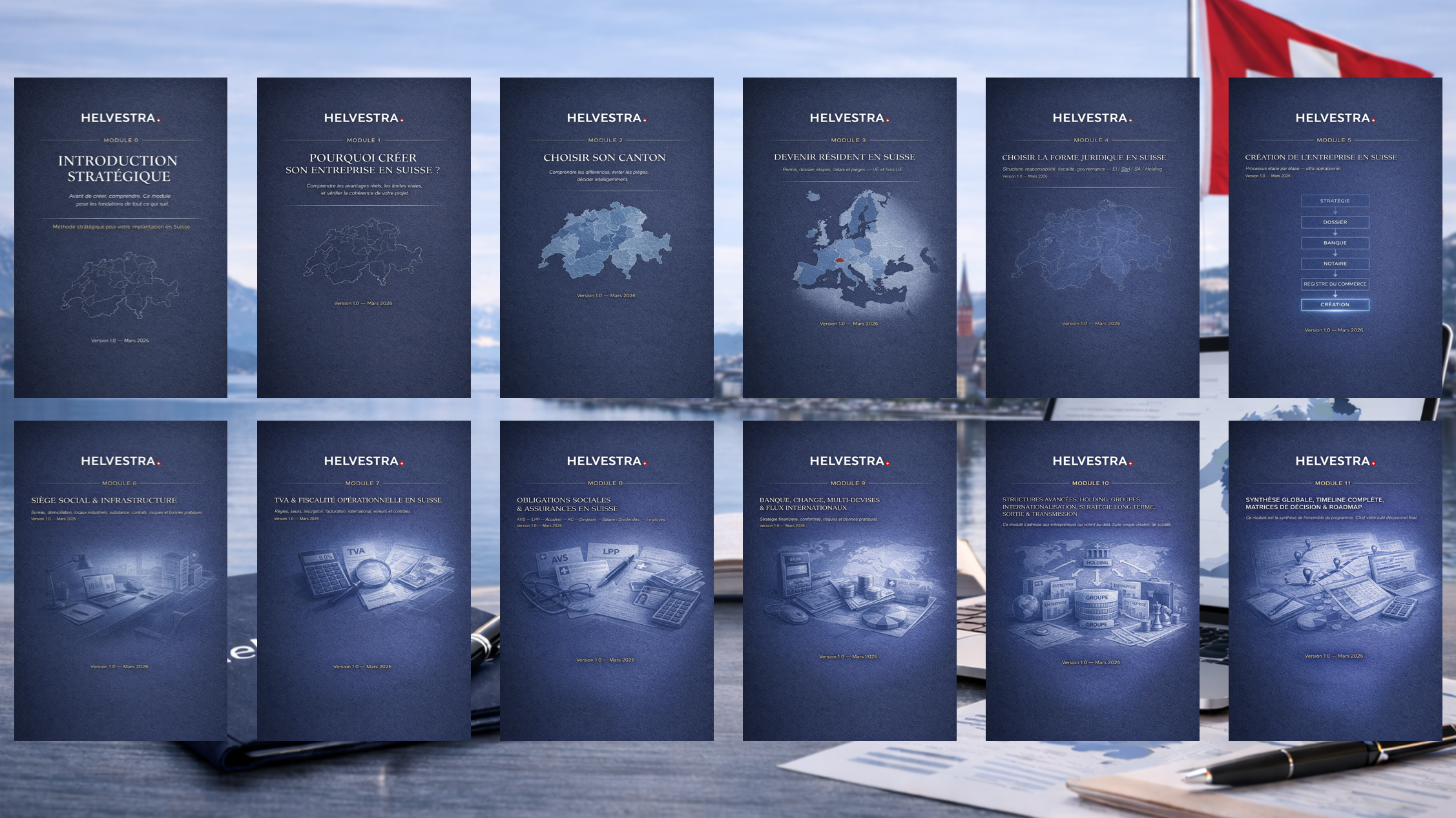 Helvestra — Méthode stratégique complète pour s’établir en Suisse en 12 modules